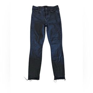 MOTHER Size 25 The Looker Ankle Fray‎ Black Jeans